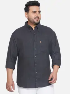 Santonio Plus Size Classic Button-Down Collar Pure Cotton Casual Shirt