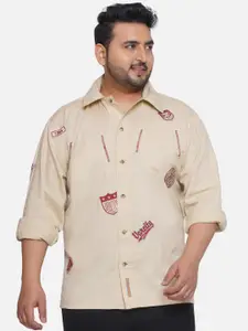 Santonio Plus Size Printed Classic Pure Cotton Casual Shirt