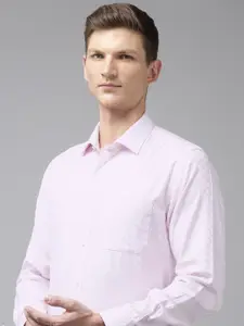 Van Heusen Pure Cotton Self Design Custom Fit Textured Formal Shirt