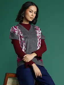 Sangria Extended Sleeve Sweater Vest