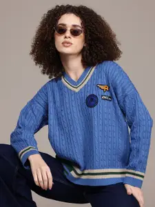 The Roadster Lifestyle Co. Cable Knitted Acrylic Pullover