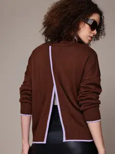 The Roadster Lifestyle Co. Pure Acrylic Pullover With Back Slit