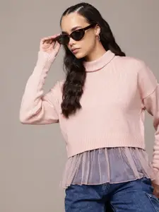 The Roadster Lifestyle Co. Turtle Neck Ruffled Sweater