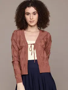 The Roadster Lifestyle Co. Self Design Front Open Sweater