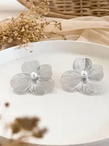 VAGHBHATT Stainless Steel Floral Studs Earrings