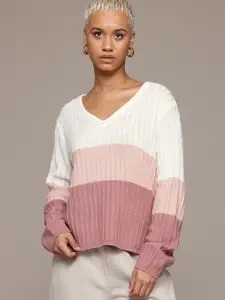 The Roadster Lifestyle Co. Acrylic Colourblocked Pullover