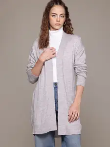 The Roadster Lifestyle Co. Women Acrylic Longline Front-Open Sweater