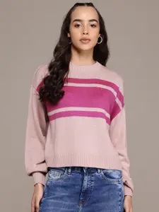 The Roadster Lifestyle Co. Colourblocked Pure Acrylic Pullover