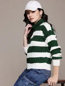 The Roadster Lifestyle Co. Pure Acrylic Striped Pullover