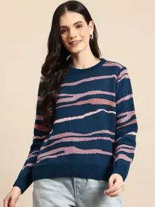 Mast & Harbour Abstract Design Acrylic Pullover