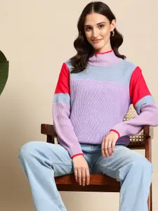 Mast & Harbour Pure Acrylic Colourblocked Pullover