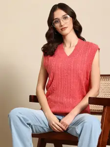 Mast & Harbour Pure Acrylic Cable Knit Sweater Vest