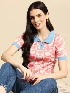 Mast & Harbour Shirt Collar Conversational Pullover