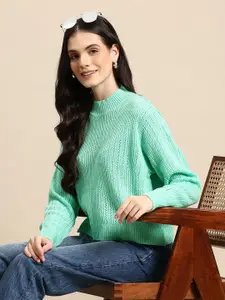 Mast & Harbour Open Knit Design Acrylic Pullover