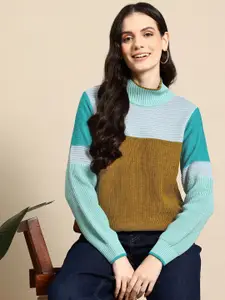Mast & Harbour Pure Acrylic Colourblocked Pullover