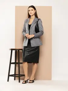 her by invictus Peaked Lapel Double Breasted Longline Blazer