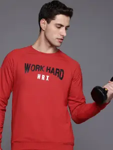 HRX by Hrithik Roshan Typography Raglan Sleeve Sweatshirt