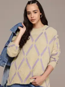 Roadster Women Pullover with Fuzzy Detail