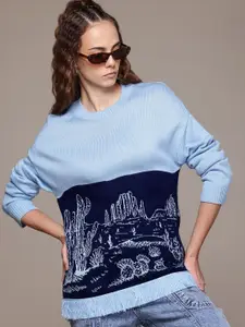 The Roadster Lifestyle Co. Women Acrylic Fringed Pullover