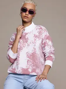 The Roadster Lifestyle Co. Women Self Design Acrylic Pullover