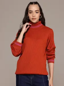The Roadster Lifestyle Co. Ribbed Longline Pure Acrylic Pullover