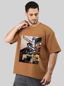 CHKOKKO Graphic Printed Oversized Cotton T-shirt