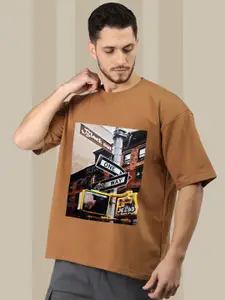 CHKOKKO Graphic Printed Oversized Cotton T-shirt