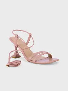 20Dresses Nude Pink Strappy Block Heels