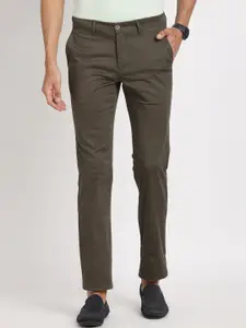 Turtle Men Smart Mid-Rise Tapered Fit Cotton Trousers