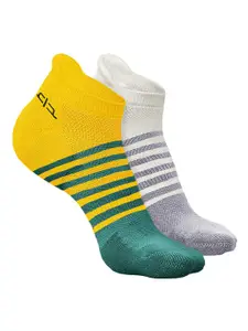 Heelium Men Pack Of 2 Patterned Breathable Ankle-Length Socks