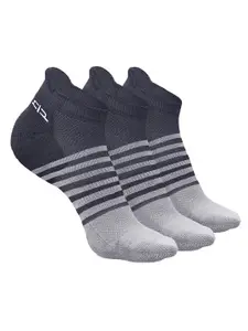 Heelium Men Pack Of 3 Striped Breathable & Odour Free Ankle Length Socks