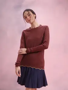 DressBerry Acrylic Solid Pullover