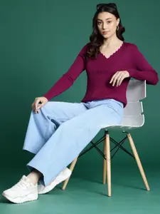 DressBerry Knitted V-neck Pullover