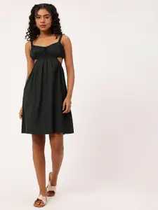 DressBerry Pure Cotton Shoulder Straps Side Cut-Out A-Line Dress