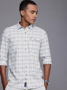 Allen Solly Pure Cotton Custom Fit Opaque Checked Casual Shirt