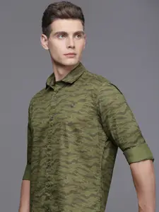 Allen Solly Custom Fit Camouflage Printed Pure Cotton Casual Shirt