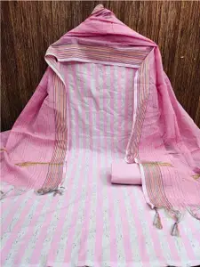 Lilots Striped Cotton Unstitched Dress Material