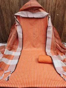 Lilots Striped Woven Design Zari Unstitched Dress Material
