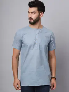 Latest Chikan Garments Band Collar Short Kurta