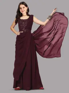 Fashionuma Embellished Sleeveless Ready to Wear Lehenga Set With Dupatta