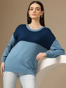 Chemistry Colourblocked Longline Acrylic Pullover