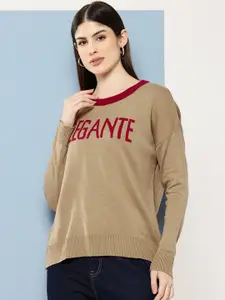 Chemistry Round Neck Typography Pullover