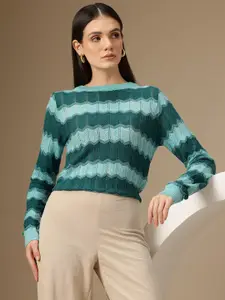 Chemistry Open Knit Design Acrylic Pullover