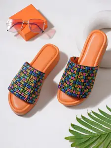 HASTEN Printed Flatform Heels