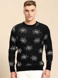 Mast & Harbour Pure Acrylic Floral Self-Design Pullover