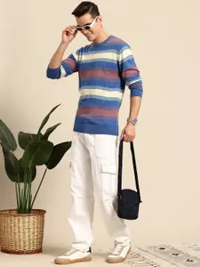 Mast & Harbour Pure Acrylic Striped Pullover