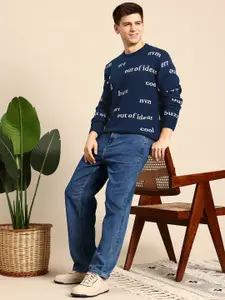 Mast & Harbour Men Typography Acrylic Pullover