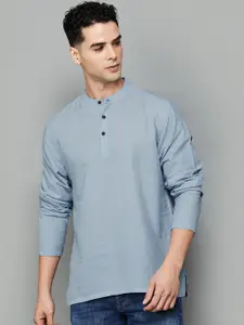 Melange by Lifestyle Woven Design Band Collar Cotton Kurta