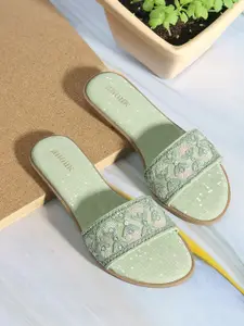 Anouk Embellished Open Toe Flats
