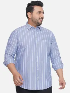 Santonio Men Classic Opaque Striped Casual Shirt